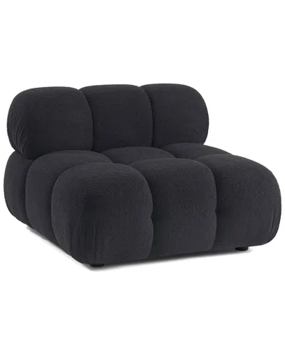 Tov Furniture Calliope Vegan Shearling Modular Armless Chair In Black