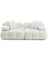 Tov Furniture Calliope Vegan Shearling Modular Loveseat In White