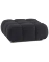 Tov Furniture Calliope Vegan Shearling Modular Ottoman In Black