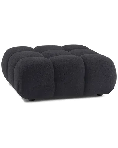 Tov Furniture Calliope Vegan Shearling Modular Ottoman In Black