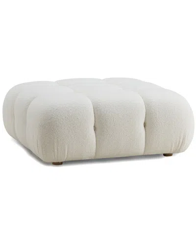 Tov Furniture Calliope Vegan Shearling Modular Ottoman In White