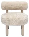 Tov Furniture Carmel Natural Vegan Shearling Accent Chair