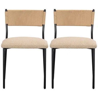 Tov Furniture Celine Tan Performance Speckled Boucle Dining Chair - Set Of 2 In Neutral