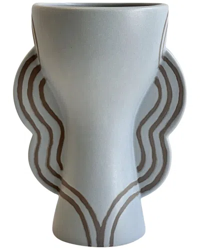 Tov Furniture Ceramic Line Art Goblet Vase In Multi