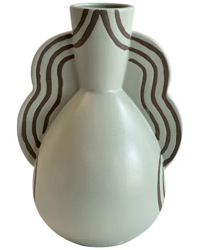 Tov Furniture Ceramic Line Art Wavy Vase In Multi