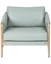 Tov Furniture Chakka Genuine Leather Accent Chair In Blue