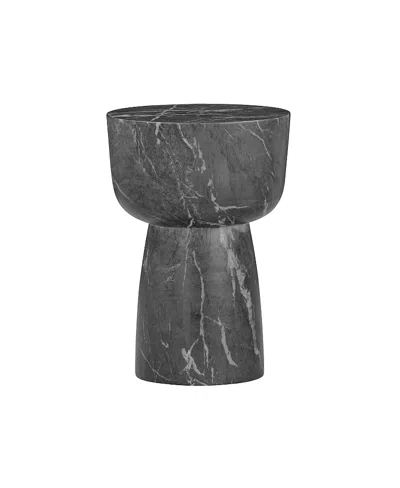 Tov Furniture Charra Marble Indoor/outdoor Side Table In Gray