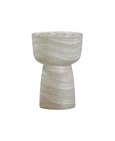 TOV FURNITURE CHARRA MARBLE INDOOR/OUTDOOR SIDE TABLE