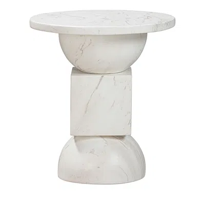 TOV FURNITURE CHIP MARBLE PRINT INDOOR/OUTDOOR SIDE TABLE