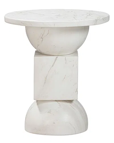 Tov Furniture 1 Pc. Marble Side Table In White