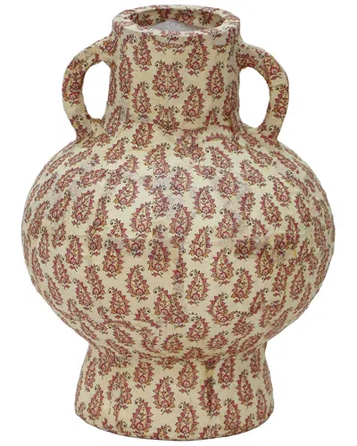 Tov Furniture Cotton Mache Vase In Peach