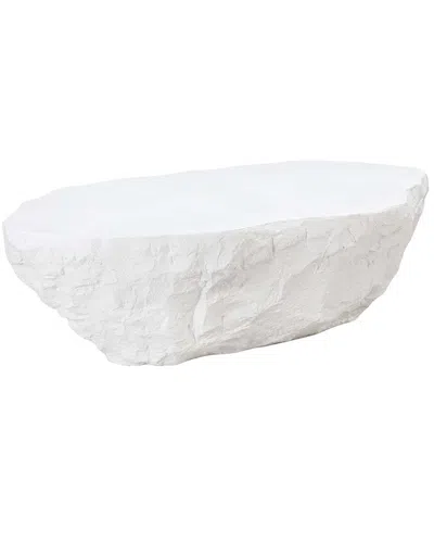Tov Furniture Crag Concrete Coffee Table In White