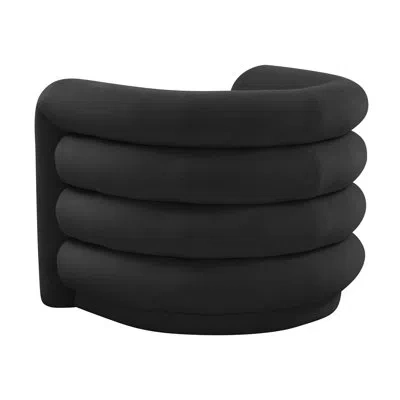 Tov Furniture Curves Velvet Lounge Chair In Black