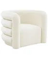 Tov Curves Cream Velvet Lounge Chair In White