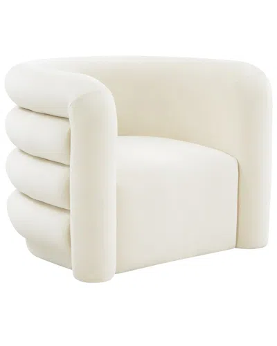 Tov Curves Cream Velvet Lounge Chair In White