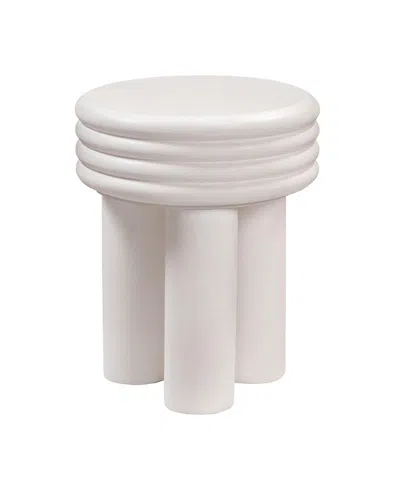Tov Furniture Delta Concrete Side Table In White
