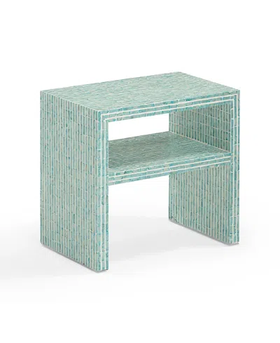 Tov Furniture Derry Capiz Shell Nightstand In Blue