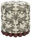 Tov Furniture Dex Leopard Jacquard Ottoman
