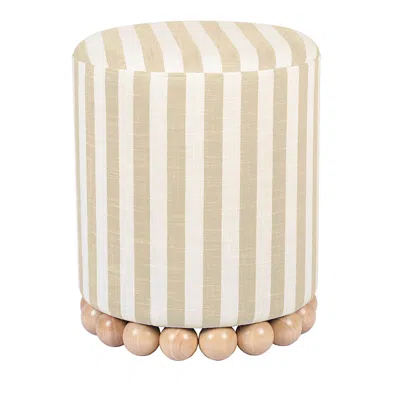 Tov Furniture Dex Striped Linen Ottoman In Neutral