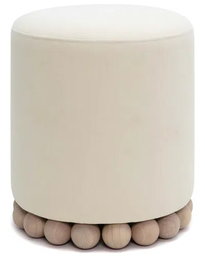 Tov Furniture Dex Upcycled Fabric Ottoman In Neutral