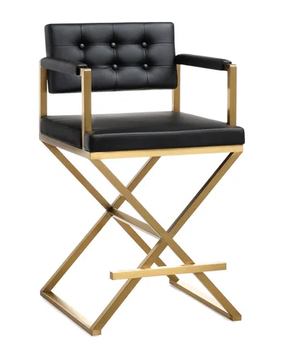 Tov Furniture Director Black Gold Steel Counter Stool