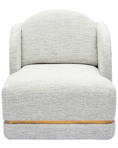 Tov Furniture Earl Nubby Cotton White Chenille Accent Chair In Grey