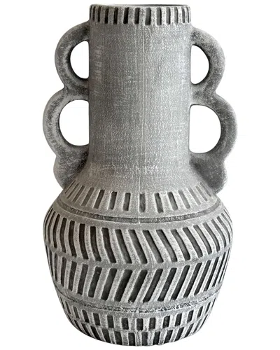 Tov Furniture Earthenware Aztec Handled Flower Vas In Multi