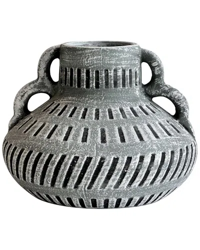 Tov Furniture Earthenware Aztec Wide Flower Vase I In Multi