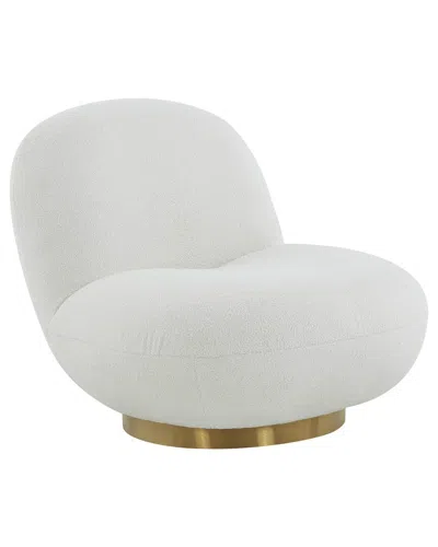 Tov Furniture Emily Boucle Swivel Chair In White