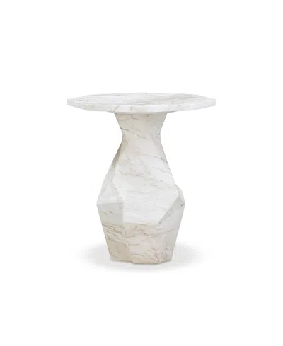 TOV FURNITURE ESME FAUX MARBLE INDOOR/OUTDOOR ROUND SIDE TABLE