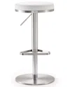 Tov Furniture Fano Adjustable Bar Stool In White