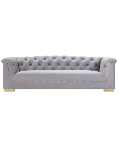 Tov Furniture Farah Velvet Sofa In Grey