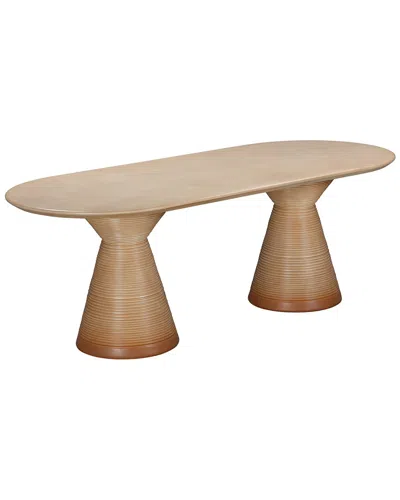 Tov Furniture Fassa Terracotta Oval Indoor/outdoor Dining Table In Orange