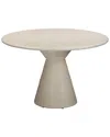 Tov Furniture Fern Textured Faux Plaster Concrete Indoor/outdoor Round Dining Table In Beige