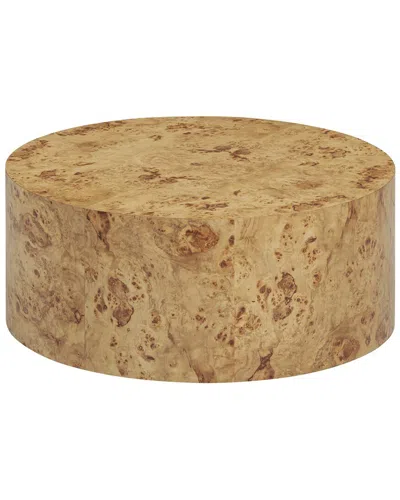 Tov Furniture Fig Natural Burl Drum Coffee Table In Brown