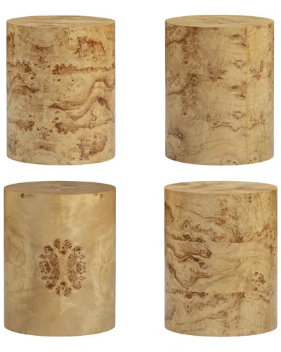 Tov Furniture Fig Natural Burl Drum Side Table In Brown