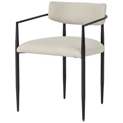 Tov Furniture Forte Forged Iron Upholstered Dining Chair In Gray
