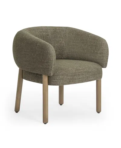 Tov Furniture Foxy Performance Textured Fabric Accent Chair In Green