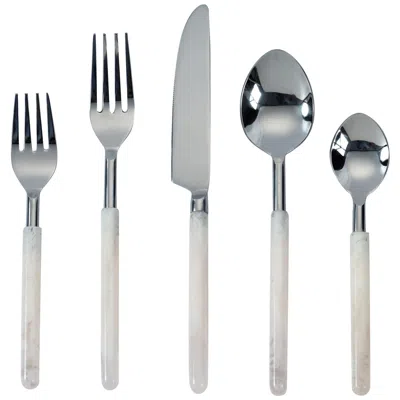 Tov Furniture Frose Silver Stainless Steel Flatware - Set Of 5 Pieces - Service For 1