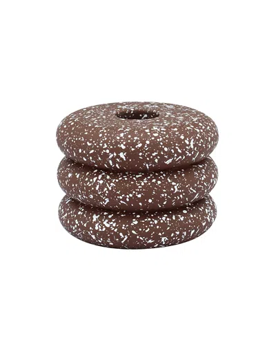 Tov Furniture Gabby Speckled Stacked Candleholder In Brown