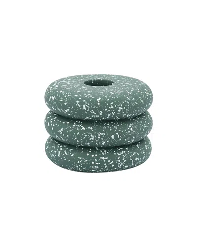 Tov Furniture Gabby Speckled Stacked Candleholder In Green