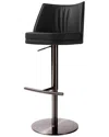 Tov Gala Black Vegan Leather On Black Adjustable Stool In Black