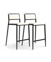 Tov Furniture Gale Performance Faux Leather Stackable Stool, Set Of 2 In White