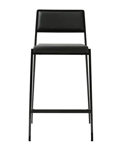 Tov Furniture Gale Performance Vegan Leather Stackable Stools In Black