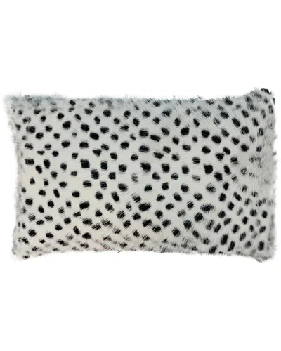 Tov Furniture Genuine Goatskin Pillow In White Leopard In Multi