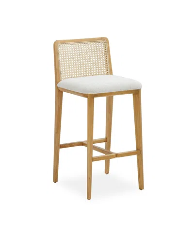 Tov Furniture Gerri Performance Tweed And Rattan Counter Stool In Brown