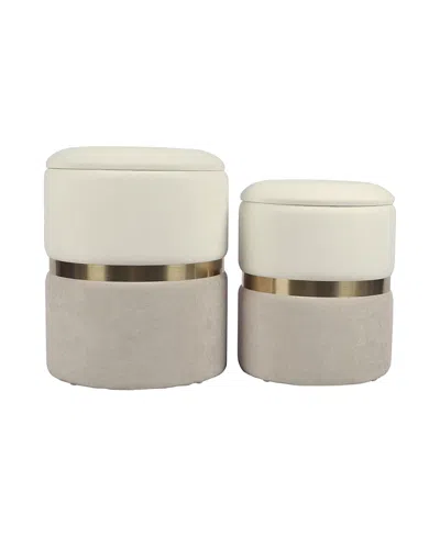 Tov Furniture Gigi Chenille Storage Ottoman - Set Of 2