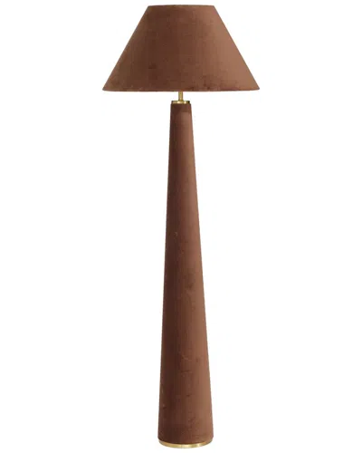 Tov Furniture Graham Velvet Floor Lamp In Brown