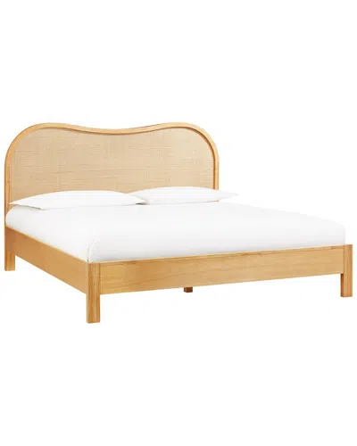 Tov Furniture Grappa Wood & Rattan Bed In Brown
