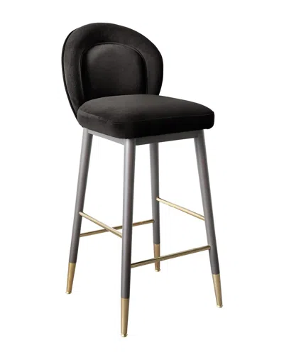 Tov Furniture Hailey Velvet Barstool In Grey